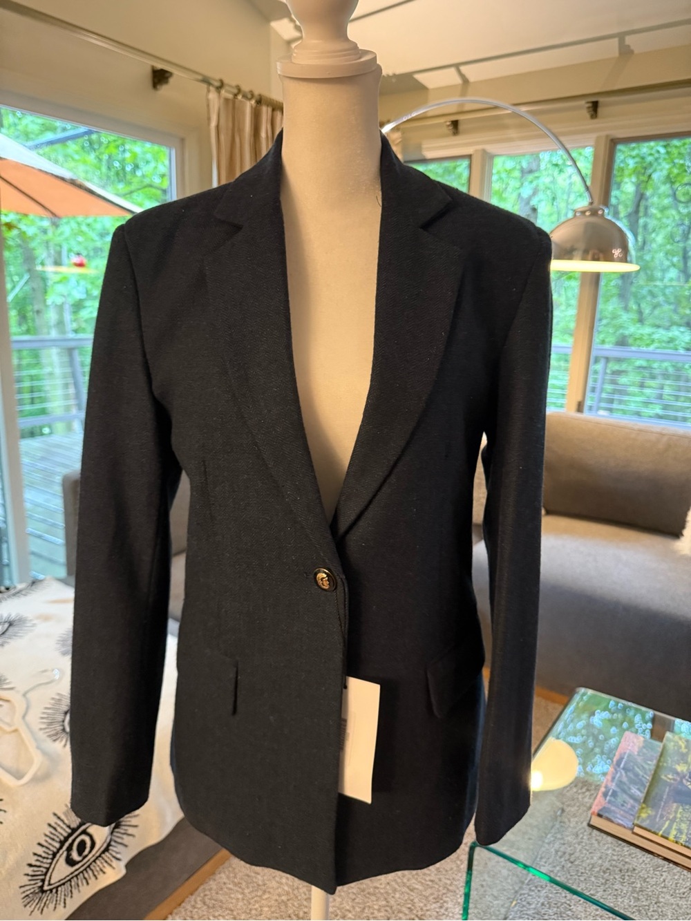 Arabica Tailored Blue Tweed Women's Single-Button Blazer